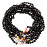 Amber beads for children with semiprecious stones cherry color