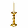 Metal candlestick for table and large candles gold color 20 cm