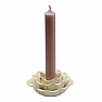 Ceramic candle holder for table candles Gardenia white