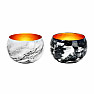 Black marble imitation metal candlestick