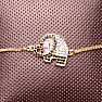 Elephant cubic zirconia drawstring bracelet