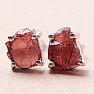 Garnet raw earrings silver Ag 925 E104