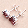 Garnet raw earrings silver Ag 925 E104