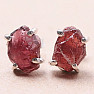 Garnet raw earrings silver Ag 925 E105