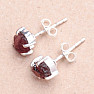 Garnet raw earrings silver Ag 925 E105