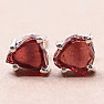 Garnet raw earrings silver Ag 925 E106