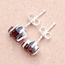 Garnet raw earrings silver Ag 925 E106