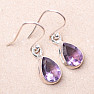 Amethyst cut earrings silver Ag 925 10703