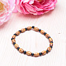 Bracelet made of wooden beads with black agate