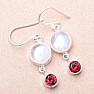 Moonstone rainbow earrings silver Ag 925 10934