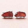 Garnet raw earrings silver Ag 925 E115