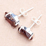 Garnet raw earrings silver Ag 925 E115