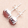 Garnet raw earrings silver Ag 925 E122