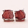 Garnet raw earrings silver Ag 925 E123