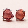 Garnet raw earrings silver Ag 925 E126