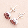 Garnet raw earrings silver Ag 925 E126