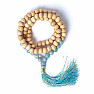 Japa Mala necklace made of wooden beads and angelite