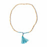 Japa Mala necklace made of wooden beads and angelite