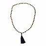 Japa Mala Necklace with Tulsi and Lava Beads