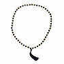 Japa Mala necklace made of wooden beads and lava