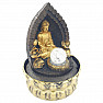 Buddha room fountain on a lotus flower with a moving ball