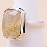 Sagenite crystal with rutile ring silver Ag 925 R1334