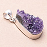 Amethyst druse pendant silver Ag 925 P1385