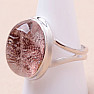 Lodolite - crystal with inclusions ring silver Ag 925 R1393