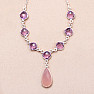 Amethyst cut necklace silver Ag 925 14436