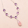 Amethyst cut necklace silver Ag 925 14436