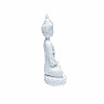 Buddha meditating Thai figurine white 8 cm