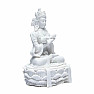 Buddha statue with dorje and bells color white