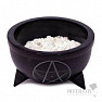 Incense stick holder black bowl with pentagram