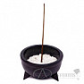 Incense stick holder black bowl with pentagram