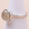 Sagenite crystal with rutile ring silver Ag 925 R1521