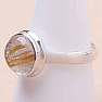 Sagenite crystal with rutile ring silver Ag 925 R1535