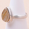 Sagenite crystal with rutile ring silver Ag 925 R1546