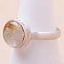 Sagenite crystal with rutile ring silver Ag 925 R1551