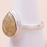 Sagenite crystal with rutile ring silver Ag 925 R1564