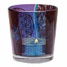 Candlestick glass with flower of life for tea and votive candles