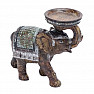 Elephant statue with tea light candle holder 16 cm