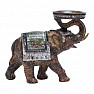 Elephant statue with tea light candle holder 16 cm