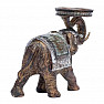 Elephant statue with tea light candle holder 16 cm