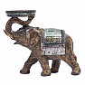 Elephant statue with tea light candle holder 16 cm