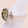 Vltavín and Herkimer diamond ring silver Ag 925 LOT19