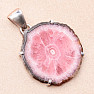 Rhodochrosite slice pendant silver Ag 925 P190