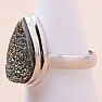 Pyrite rainbow ring silver Ag 925 R206