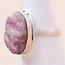 Tourmaline rubellite in crystal raw ring silver Ag 925 R216