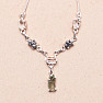 Vltavín, Herkimer diamond and meteorite necklace silver Ag 925 LOT22