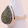 Pyrite rainbow ring silver Ag 925 R229